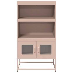 Komoda wysoka różowa 68x39x123 cm stalowa