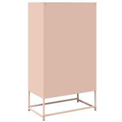 Komoda wysoka różowa 68x39x123 cm stalowa