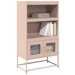 Komoda wysoka różowa 68x39x123 cm stalowa