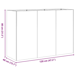 Doniczka Rusty 120x40x80 cm Stal nierdzewna