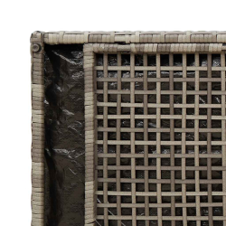Ławka ogrodowa ze schowkiem i poduszką Szara 100 cm Polirattan