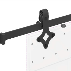 System do montażu drzwi przesuwnych, 152,5 cm, stal, czarny