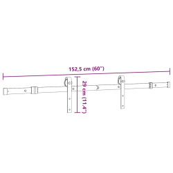System do montażu drzwi przesuwnych, 152,5 cm, stal, czarny