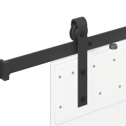 System do montażu drzwi przesuwnych, 152,5 cm, stal, czarny
