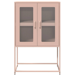 Komoda wysoka różowa 68x39x107 cm stalowa