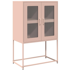 Komoda wysoka różowa 68x39x107 cm stalowa