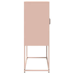 Komoda wysoka różowa 68x39x107 cm stalowa