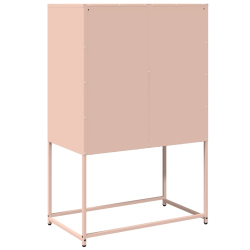 Komoda wysoka różowa 68x39x107 cm stalowa