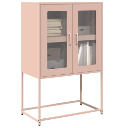 Komoda wysoka różowa 68x39x107 cm stalowa