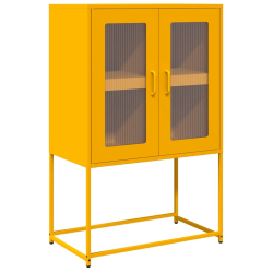 Komoda wysoka Musztardowo-żółta 68x39x107 cm Stal