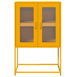 Komoda wysoka Musztardowo-żółta 68x39x107 cm Stal