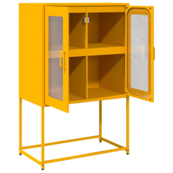 Komoda wysoka Musztardowo-żółta 68x39x107 cm Stal
