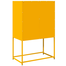 Komoda wysoka Musztardowo-żółta 68x39x107 cm Stal