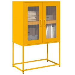 Komoda wysoka Musztardowo-żółta 68x39x107 cm Stal