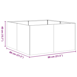 Doniczka 80x80x40 cm Stal ocynkowana