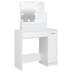 Toaletka z oświetleniem LED, biała, 86,5x35x136 cm