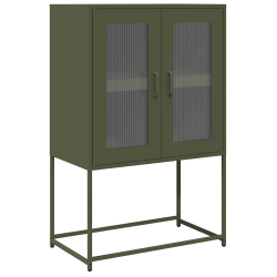 Komoda Oliwkowo-zielona 68x39x107 cm Stal