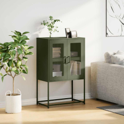 Komoda Oliwkowo-zielona 68x39x107 cm Stal