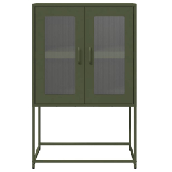 Komoda Oliwkowo-zielona 68x39x107 cm Stal