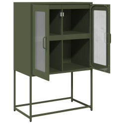 Komoda Oliwkowo-zielona 68x39x107 cm Stal