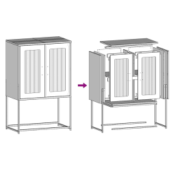 Komoda Oliwkowo-zielona 68x39x107 cm Stal