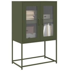 Komoda Oliwkowo-zielona 68x39x107 cm Stal