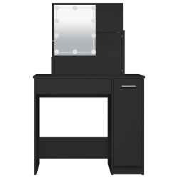 Toaletka z oświetleniem LED, czarna, 86,5x35x136 cm