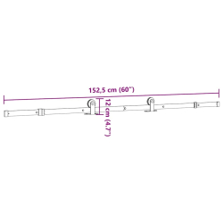 System do montażu drzwi przesuwnych, 152,5 cm, stal, czarny