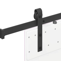 System do montażu drzwi przesuwnych, 213,5 cm, stal, czarny