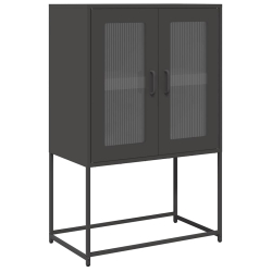 Komoda wysoka czarna 68x39x107 cm stalowa