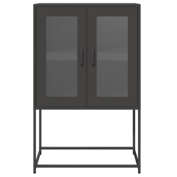 Komoda wysoka czarna 68x39x107 cm stalowa