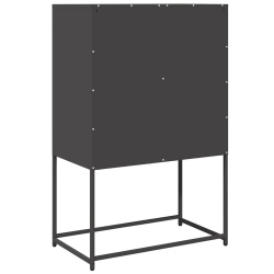Komoda wysoka czarna 68x39x107 cm stalowa