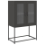Komoda wysoka czarna 68x39x107 cm stalowa