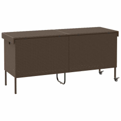 Skrzynia ogrodowa z kółkami, brązowa,160x55x75 cm, polirattan