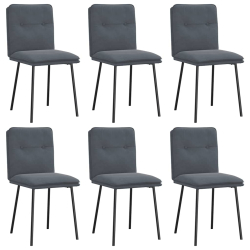 Krzesła stołowe, 6 szt., ciemnoszare, obite aksamitem