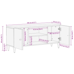 Szafka pod telewizor, 105x33x46 cm, lite drewno mango