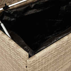 Skrzynia ogrodowa z kółkami beżowa 160x55x75 cm polirattan