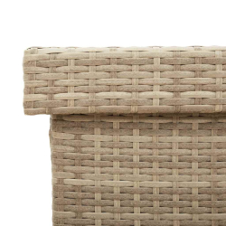 Skrzynia ogrodowa z kółkami beżowa 160x55x75 cm polirattan