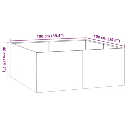 Doniczka 100x100x40 cm Stal nierdzewna