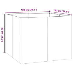 Doniczka 100x100x80 cm Stal ocynkowana