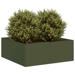 Doniczka Oliwkowo-zielona 80x80x30 cm Stal