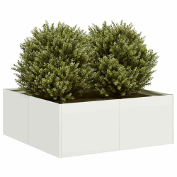 Doniczka Biała 80x80x30 cm Stalowa