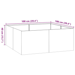 Doniczka Antracyt 100x100x40 cm Stal