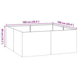 Doniczka 100x100x40 cm Stal ocynkowana