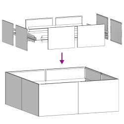 Doniczka Antracyt 80x80x30 cm Stal