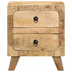 Szafka nocna 2 szt. 40x32x46 cm Drewno lite surowe mango