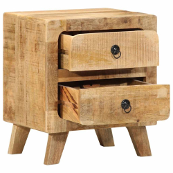 Szafka nocna 2 szt. 40x32x46 cm Drewno lite surowe mango