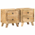 Szafka nocna 2 szt. 40x32x46 cm Drewno lite surowe mango