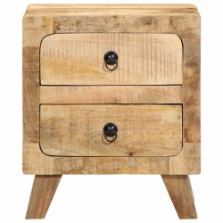 Szafka nocna 40x32x46 cm Drewno lite Surowe Mango