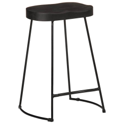 Hokery barowe 2 szt. Czarny 45x40x62 cm Drewno lite Mango